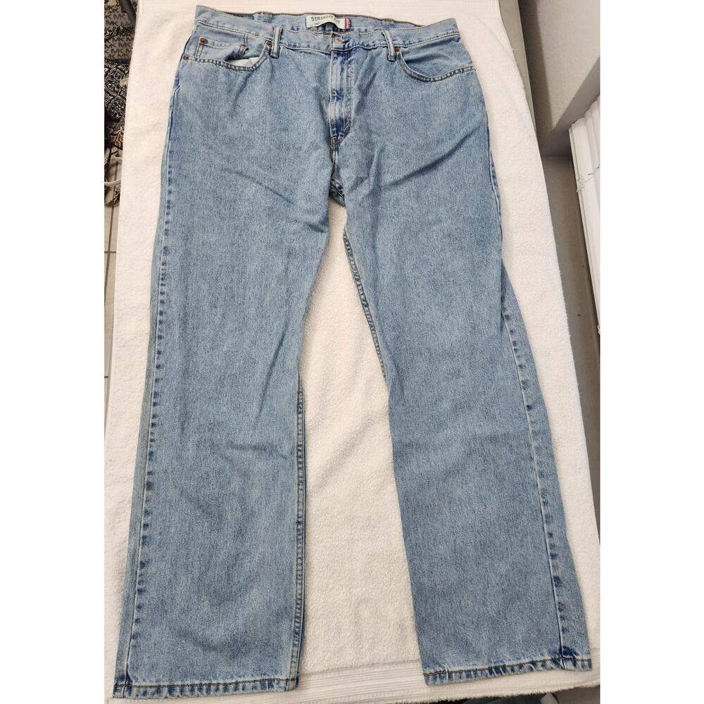 Levis 505 Jeans Mens 40x32 Light Wash Denim Grunge Workwear Y2K